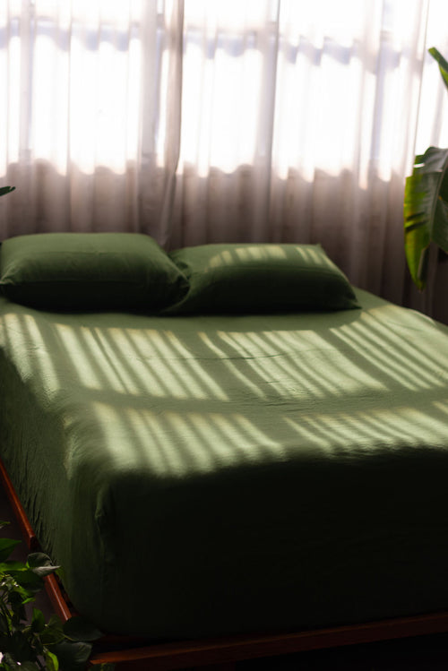 Linen Fitted Sheet and Pillow Cases